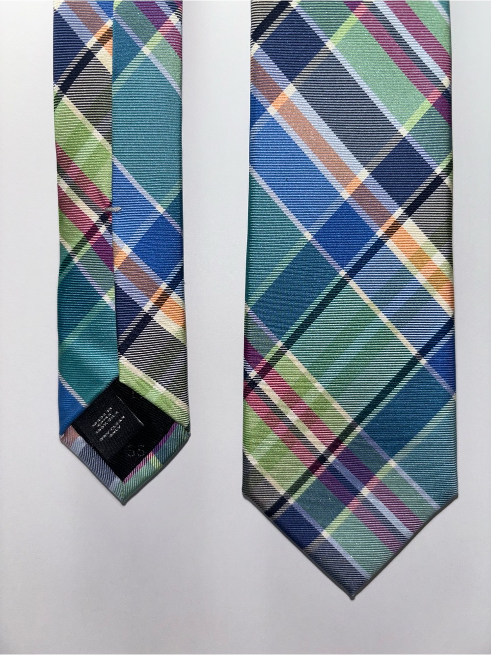 Express Colorful Plaid Necktie Slim Skinny Style 100% Silk China Formal Attire